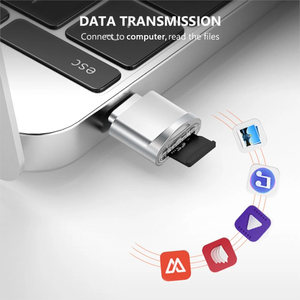 USB C微型sd卡读卡器，带锌合金外部的C型至微型sd卡适配器，适用于TF微型sd卡的便携式sd卡读卡器 - Product Image 5