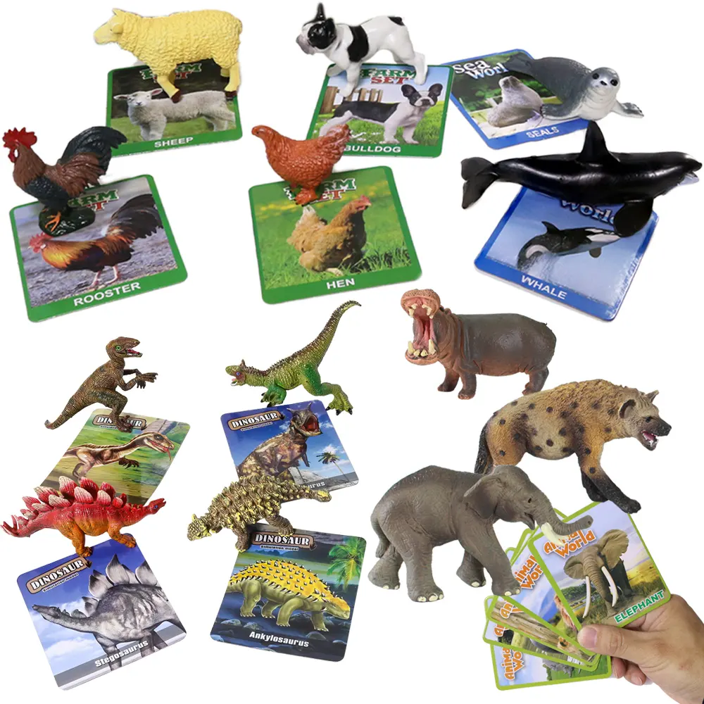 BEFLY-juego educativo de matemáticas para niños, Juego de 4 series, granja de animales salvajes, dinosaurio, juguete para niños, 2023