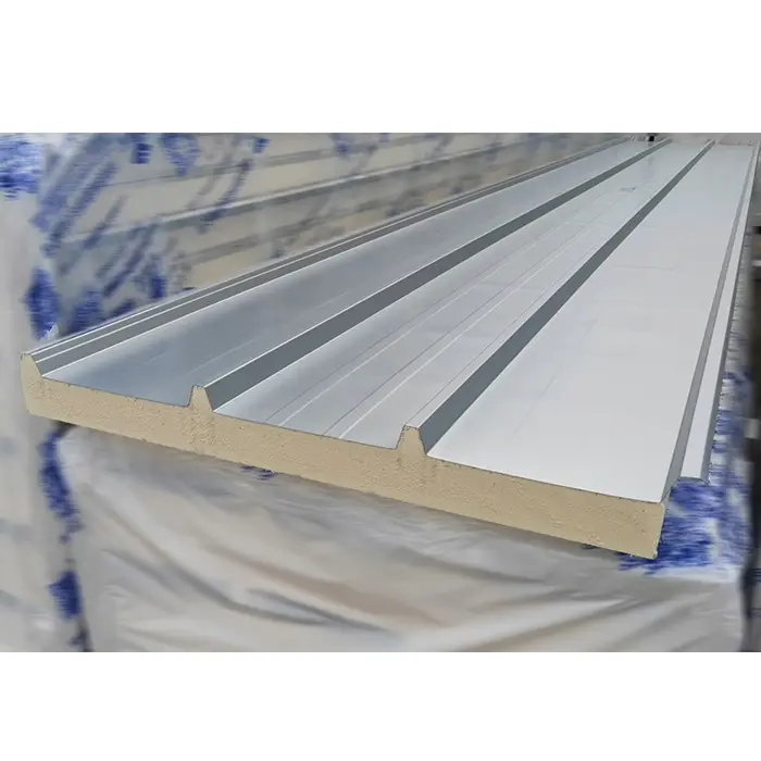 Panel dinding eksterior poliuretana terisolasi Pu untuk atap PIR gudang penyimpanan dingin dan panel dinding