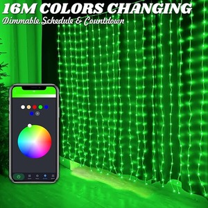 カーテンライト円形ライトプログラミング音楽同期アニメーションLEDカーテンストリングライト寝室の壁 - Product Image 5