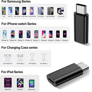 适用于IPhone 15 C型充电器C型连接器电缆的8针母到USB C适配器快速充电数据 - Product Image 4