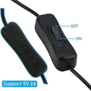 Cable macho a hembra de extensión USB 2,0 de 3,3 pies con interruptor de encendido/apagado chaqueta de PVC y blindaje trenzado para impresora