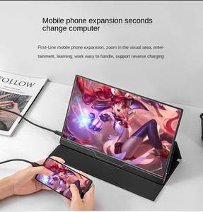 15.6 inç 4K uzaktan kumanda oyun canlı yayın üçlü taşınabilir dizüstü bilgisayar için monitör telefon anahtarı PS4 1080P dokunmatik fonksiyonu - Product Image 3