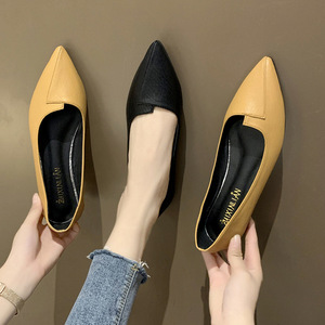 Popüler moda son kadın rahat düz ayakkabı yumuşak deri bahar düz sivri burun bayanlar ayakkabı pompaları loafer'lar - Product Image 1