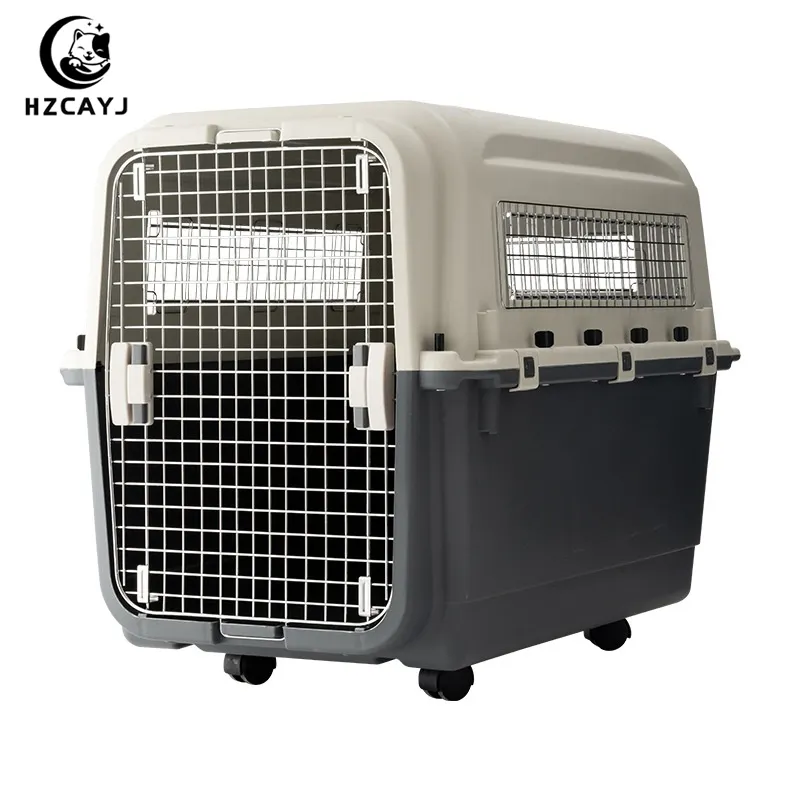 Plastic Grote Huisdierendrager Voor Kattenhond Reiskist Kooi Buitentransport Pet Air Krat Dog Kennel Box Cat Bag