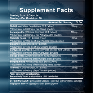 मानव महिला के लिए अश्वगंधा शिलजीत फुल्विक एसिड बंडल अश्वगंधा अदरक शिलजीत रोडियोला रुडोला रोसी की खुराक - Product Image 4
