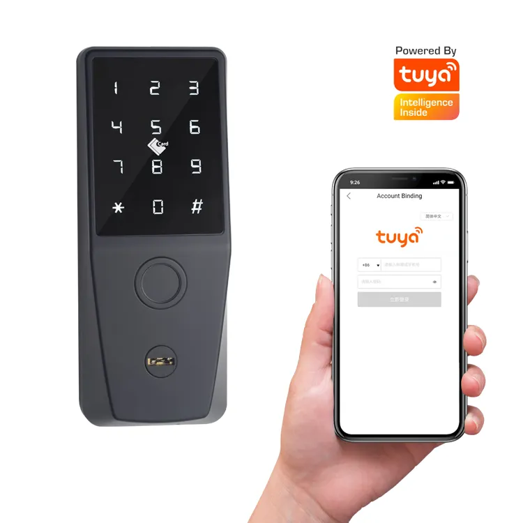 Touch-Screen Toetsenbord Keyless Deadbolt Digitale Smart Deurslot Met Tuya App Veilig Deadbolt Deurslot