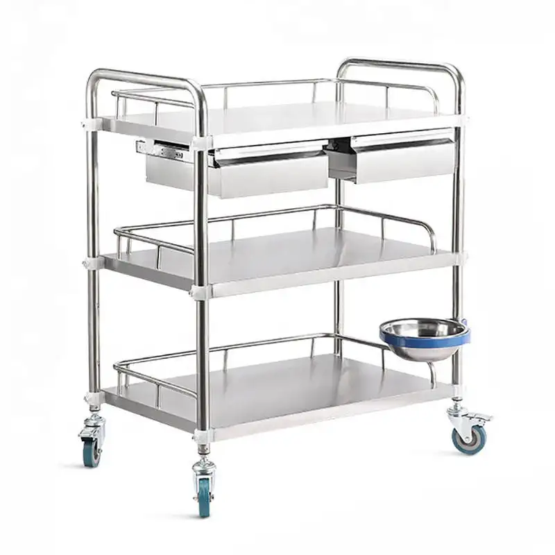 Top Quality Italian Lancart Stainless Steel Medical Hospital Trolley Instruments Cart Surgical For Sale