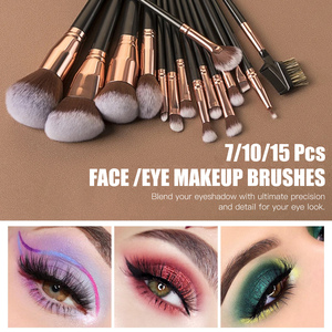 Büyük! Profesyonel Maquillaje araçları sentetik kore kahverengi vakıf göz makyaj fırçası es 7/10/15 adet özel Logo makyaj fırçası Set - Product Image 4