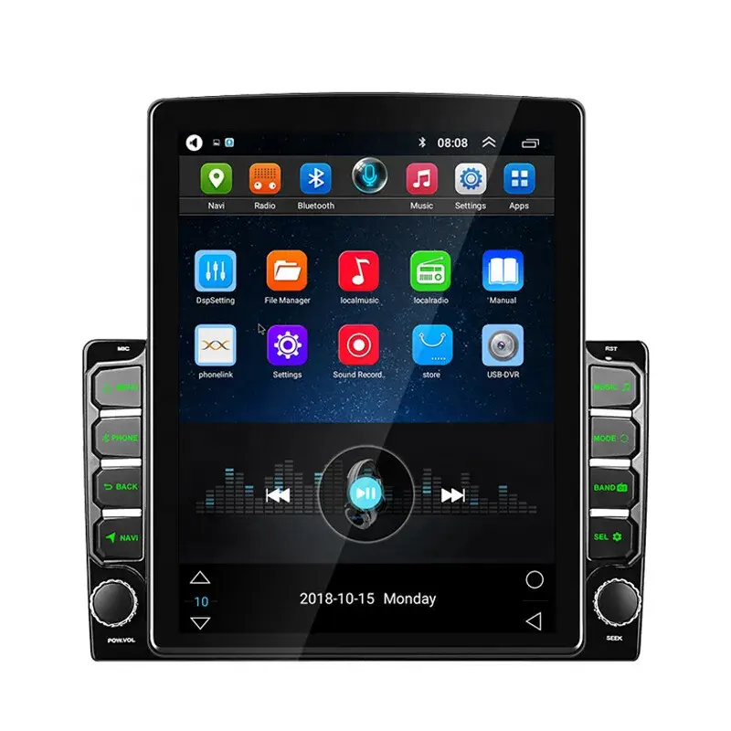 Double Din Android 10.0 Autoradio stéréo système multimédia 9.7 pouces Tesla écran tactile vertical avec GPS navi