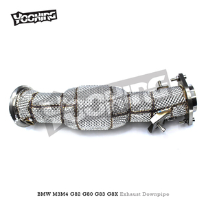 BMW M3 M4 G80 G82 3.0T 2019-2024100/200/300セルCatalystダウンパイプヘッダーレース排気システム用のパフォーマンスキャットダウンパイプ