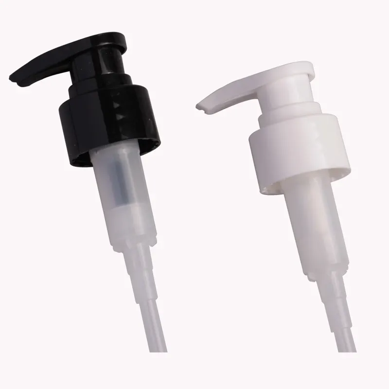 28/410 kosmetische Creme Lotion Pumpe schwarz und weiß recycelte Kunststoff Lotion Flasche Pumpe im Laden