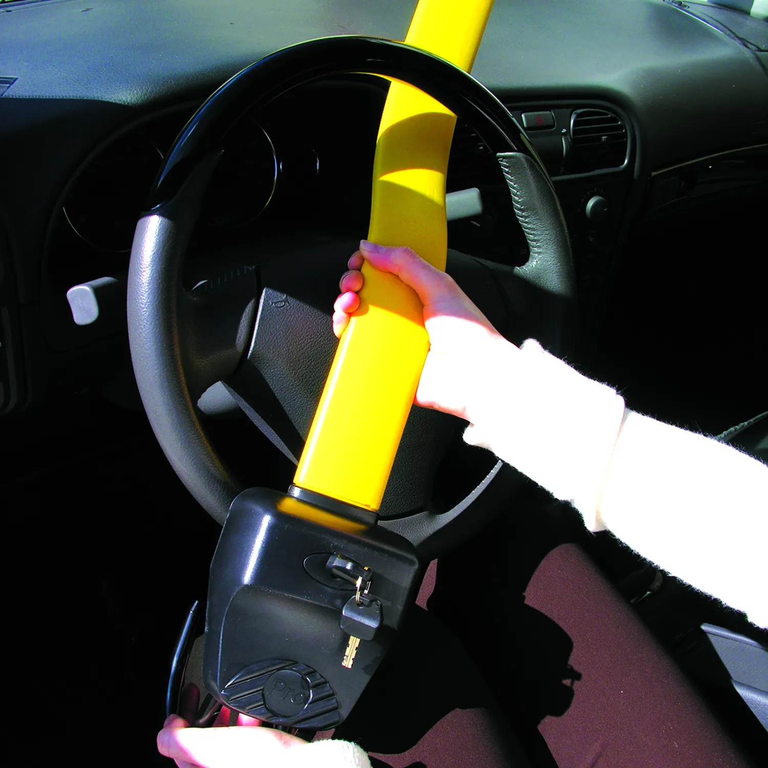 Customized Logo Premium Quality Powerful Steering Wheel Lock Anti-Theft Device Retractable Theft Prevention