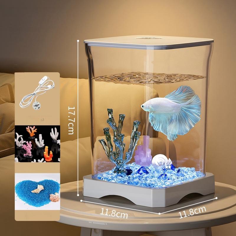 Blanc + lumière d'aquarium + perles