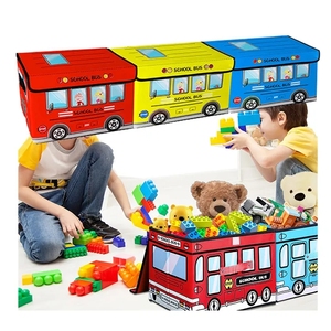 RTS Large Capacity Foldable Cloth Book Cartoon Design Children Organizer Block <strong>Toy</strong> Car Storage <strong>Box</strong> for Bedroom - Product Image 4
