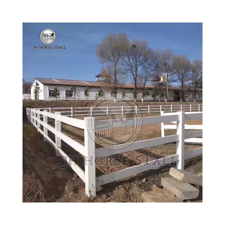 Wholesale 4 Rails White Nature Horse Pvc Vinyl Fencing Flexible Horse Farm Fence