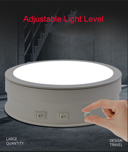 In Stock 20cm fotografia giradischi Display 360 gradi elettrico luce di riempimento luce rotativa espositore con Display luminoso - Product Image 2