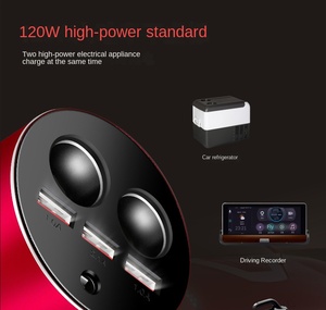 ไฟแช็กบุหรี่ในรถยนต์ B-084,ไฟแช็คบุหรี่สองช่อง USB กำลังแรงสูง120W - Product Image 4