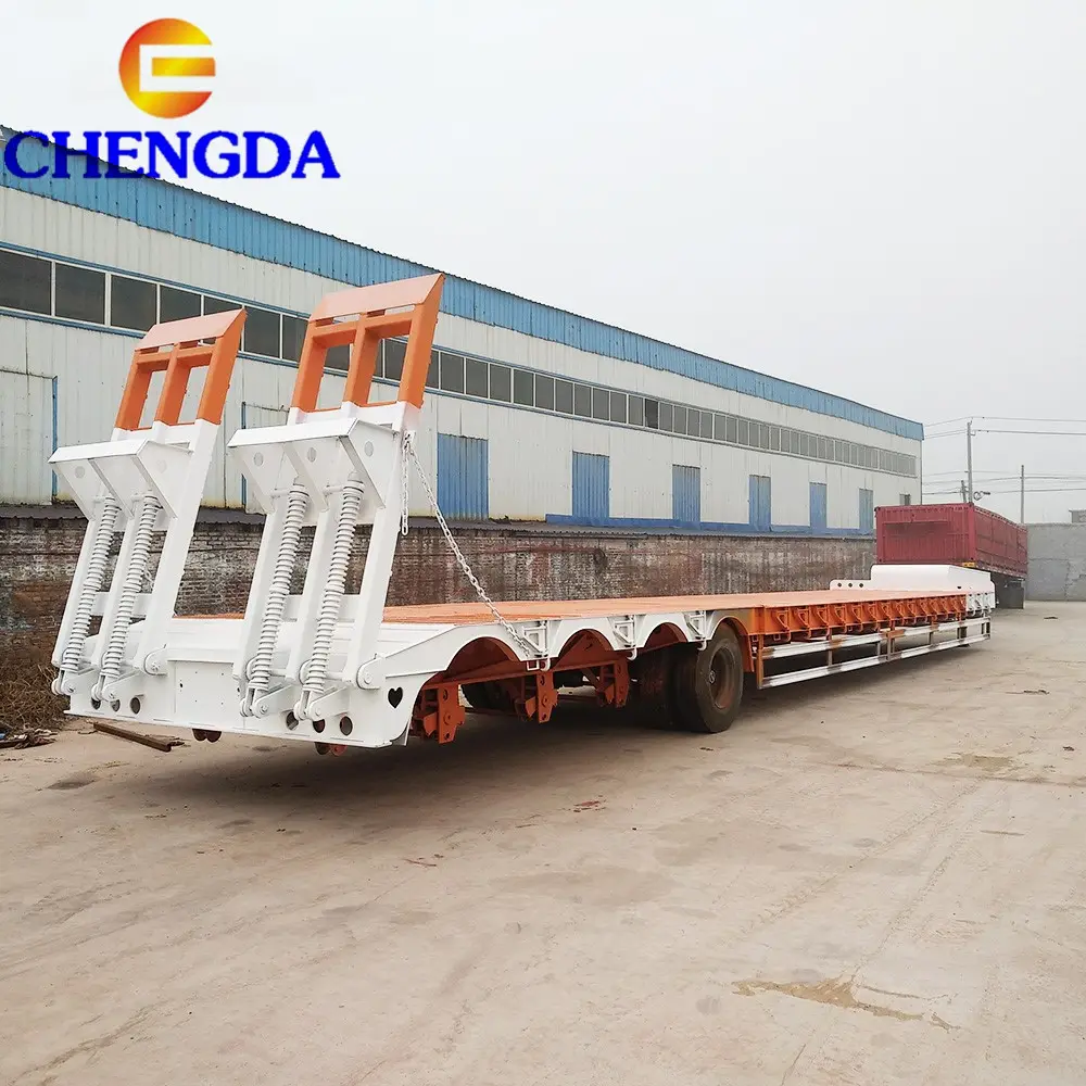 Lowbed Lowboy Four Axle 60 Tons 80 Tons Low Bed Truck Trailer For Sale