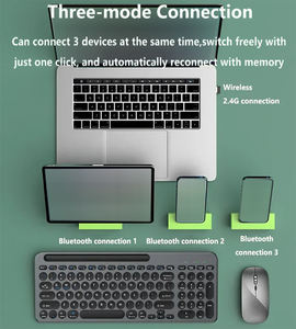 Tastiera Multi-dispositivo 2.4G Ultra-sottile Full Size tastiera del Computer con supporto per Tablet, tastiera USB per Pad, telefono, Mac - Product Image 6