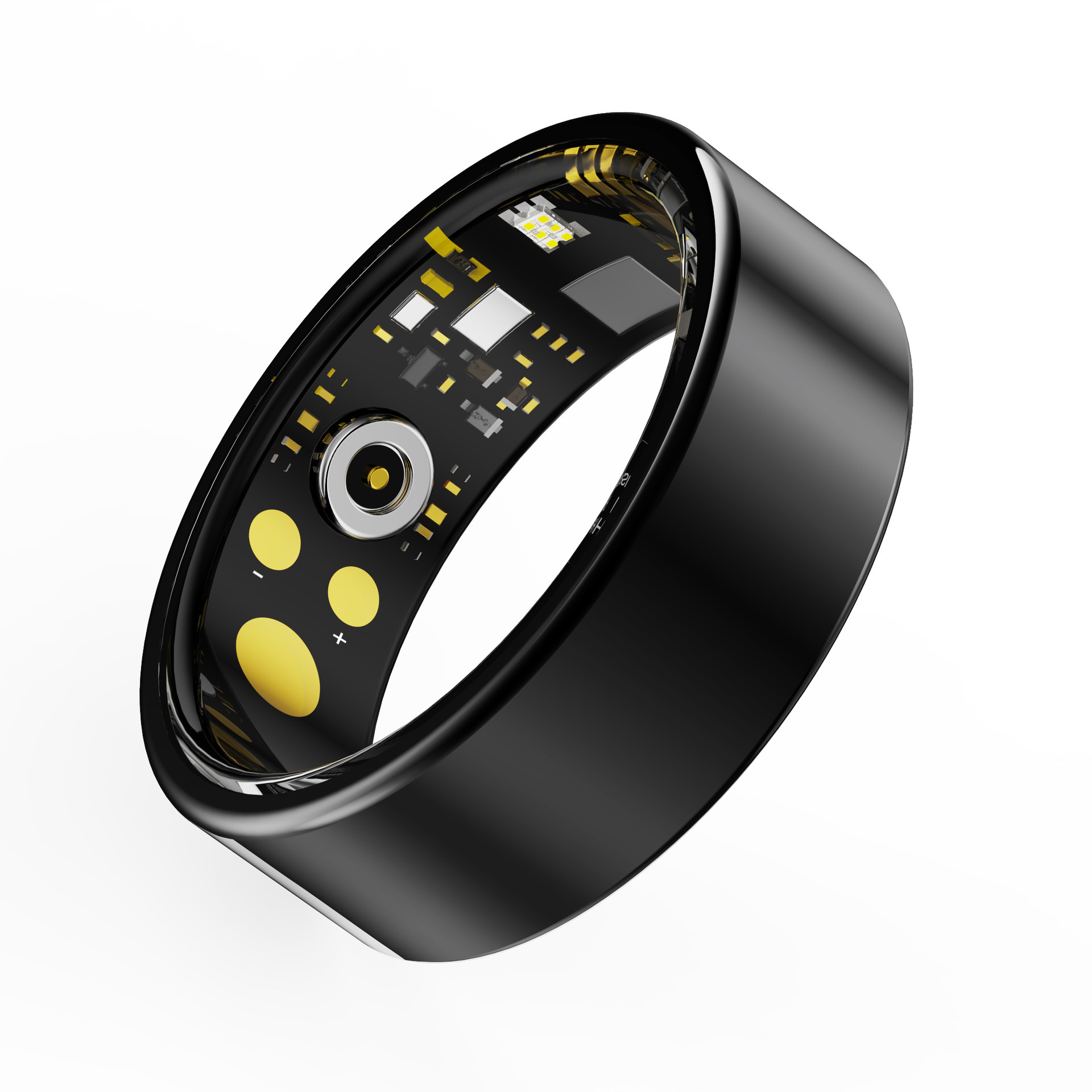 Smart ring, black magnetic charging cable, size 6