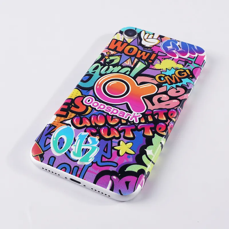 Opp Tassen Sticker Wrap Cover Clear Skin Custom Lichtgevende Mobiele Telefoon 3d High Reliëf Back Screen Protector Film