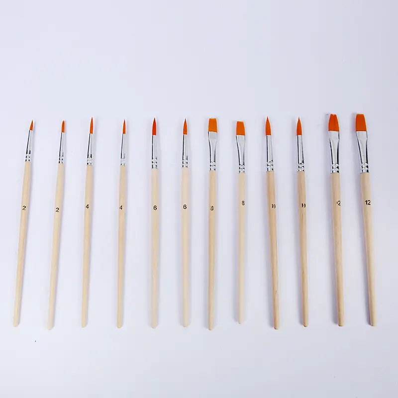 Atacado 12pcs escovas de pintura definir acrílico artista brush set para acrílico pincel de pintura para crianças