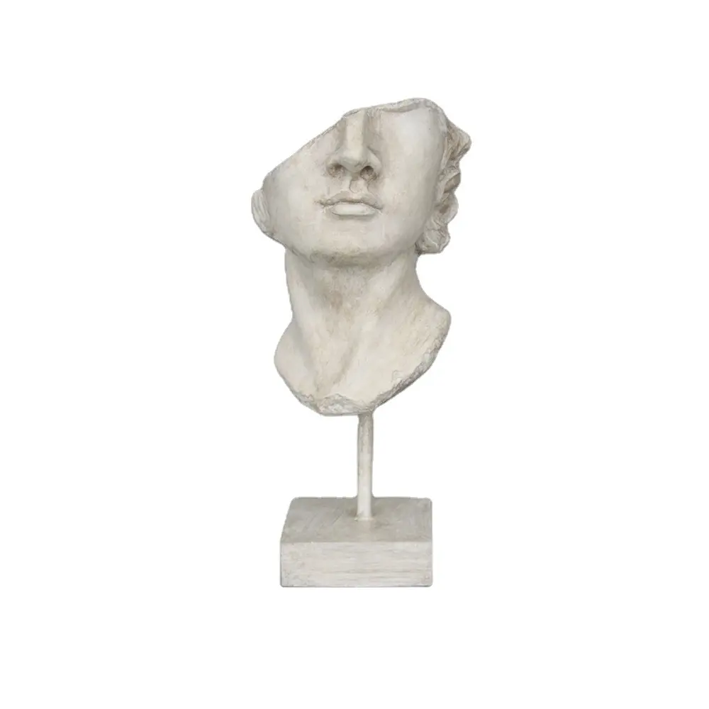 Estátua de cabeça de resina para decoração, arte em resina, arbusto, escultura, acessórios de decoração de casa
