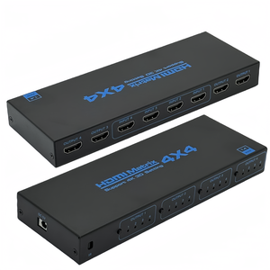 4K HDMI Matrix Switcher 4×4 4K@30hz HDMI Video Matrix Switcher Splitter 4 in 4 Out IR Fernbedienung für PS4 Kamera PC Monitor