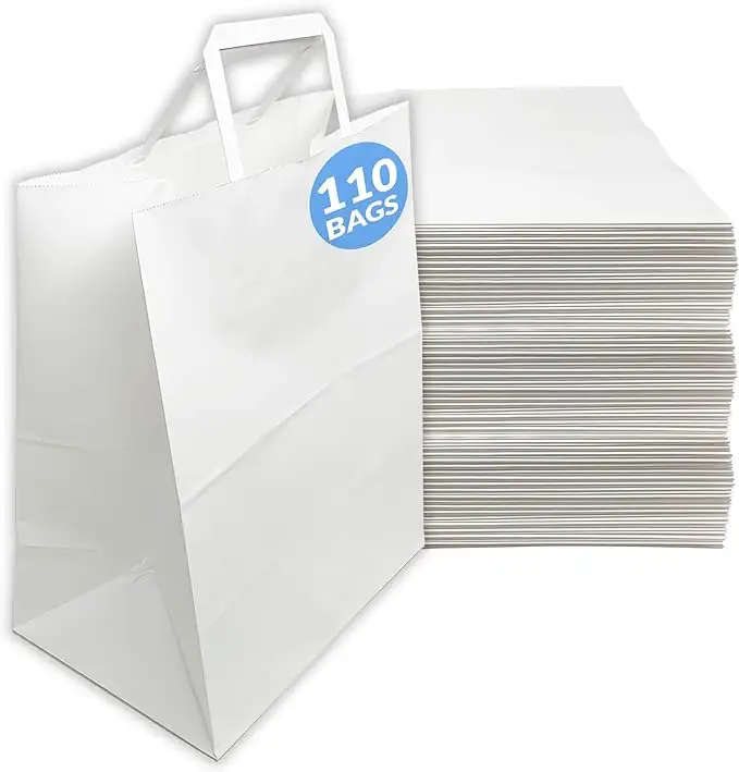 Fábrica Personalizada Embalagem Branco Kraft Paper Bag Food Grade Eco-friendly Pão Kraft Paper Bag Natal Wrap Gift Bags