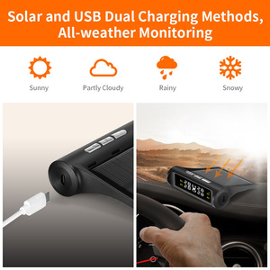 Car TPMS Tire Pressure Monitoring <strong>System</strong> Solar Charging HD Digital LCD <strong>Display</strong> Auto Alarms Wireless External <strong>Sensors</strong> TPMS - Product Image 6
