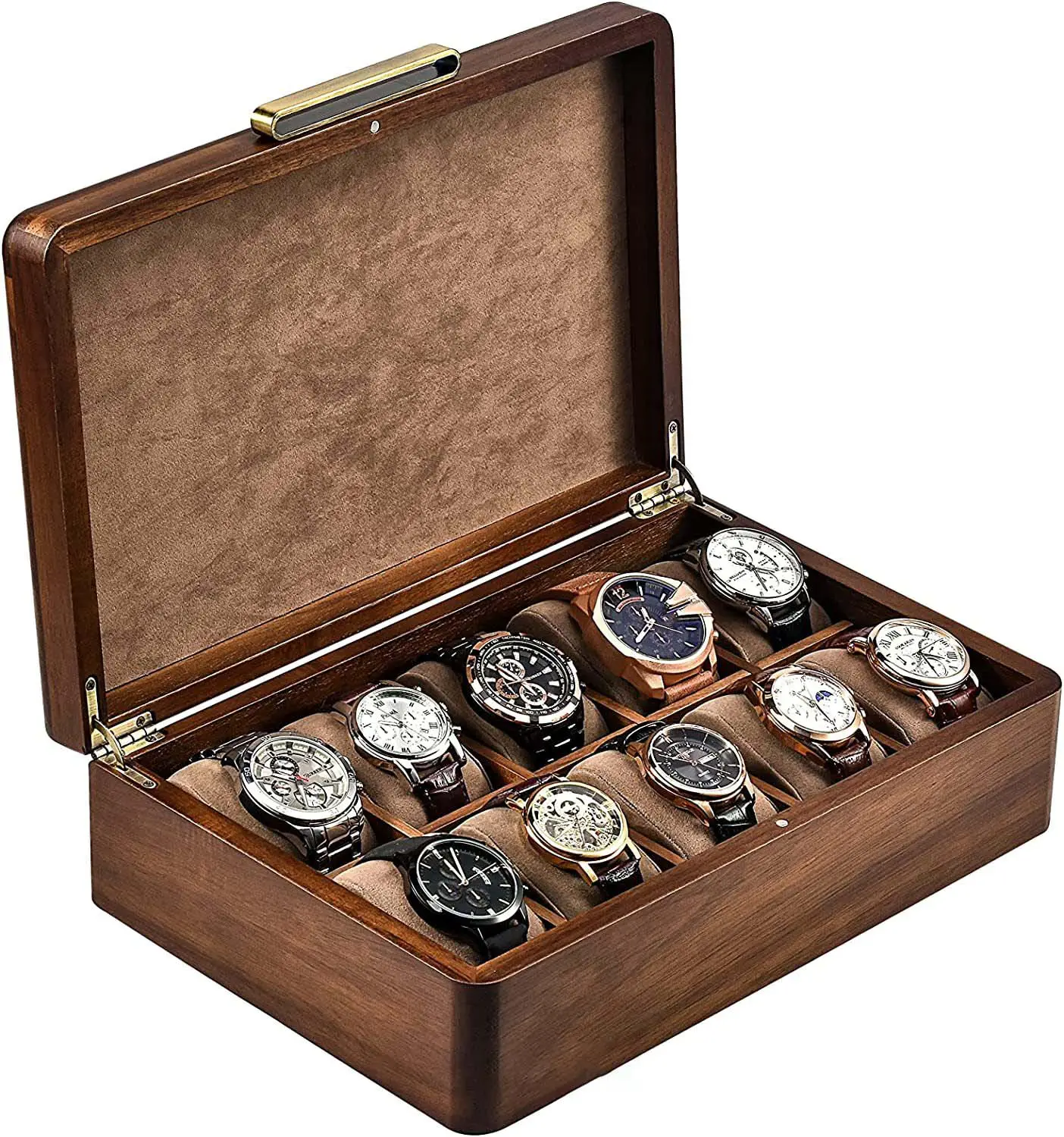 Scatola per orologi per gioielli scatola portaoggetti per orologi in legno a 10 slot per donna di lusso