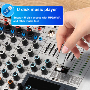 AG8 Professional Interfaz de audio USB de 8 canales Mezclador de audio digital/Controlador de DJ/Consola para escenario con función MP3