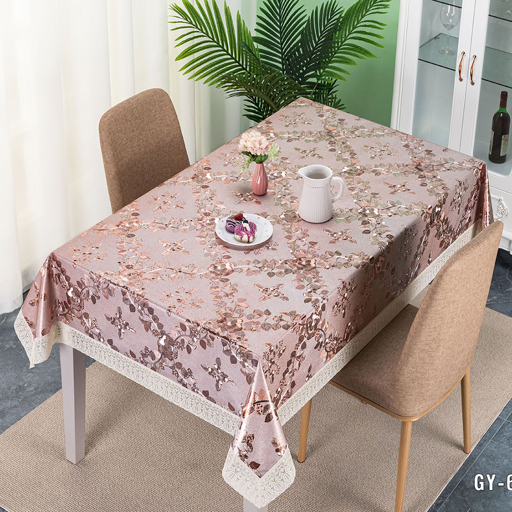 Easy Clean Lace Edge PVC Independent Table Cloth Sheet