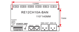 DC12V 10A 12 групповой переключатель сигнала реле 12 каналов dmx 512 контроллер для светодиодной подсветки