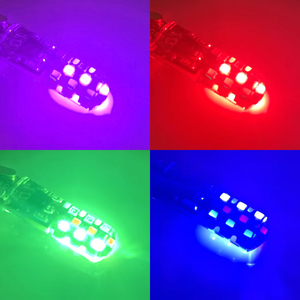 T10หลอดไฟ LED 8SMD Led1หลากสีโคมไฟอ่านหนังสือไฟตกแต่งภายในรถพร้อมรีโมท - Product Image 5