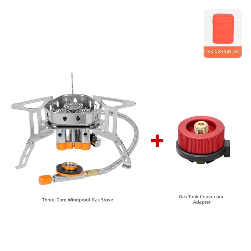 Adaptateur de brûleur de cuisinière à trois brûleurs - rouge