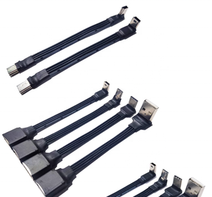 สาย2.0 USB แบบโค้งด้านขวาสำหรับผู้ชายขนาดเล็ก5P Micro USB Type C สายต่อขยาย USB แบบแบนสำหรับกล้องคอมพิวเตอร์ - Product Image 3