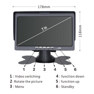 Alta calidad 7 pulgadas entrada RCA portátil vista trasera TFT LCD HD 1024x600 IPS Monitor para camión autobús cosechadora - Product Image 3