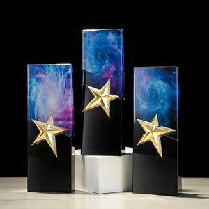 Kristal yaratıcı onur özel Logo renk baskılı yıldız ödülü Trophy madalya ödülleri iş hediye - Product Image 1