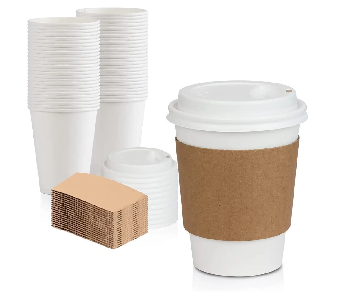 Xícaras de café de papel personalizadas descartáveis, xícaras de café de papel de parede com tampas 50 20%, desconto de pçs/saco, 4oz/8oz/10oz/16oz