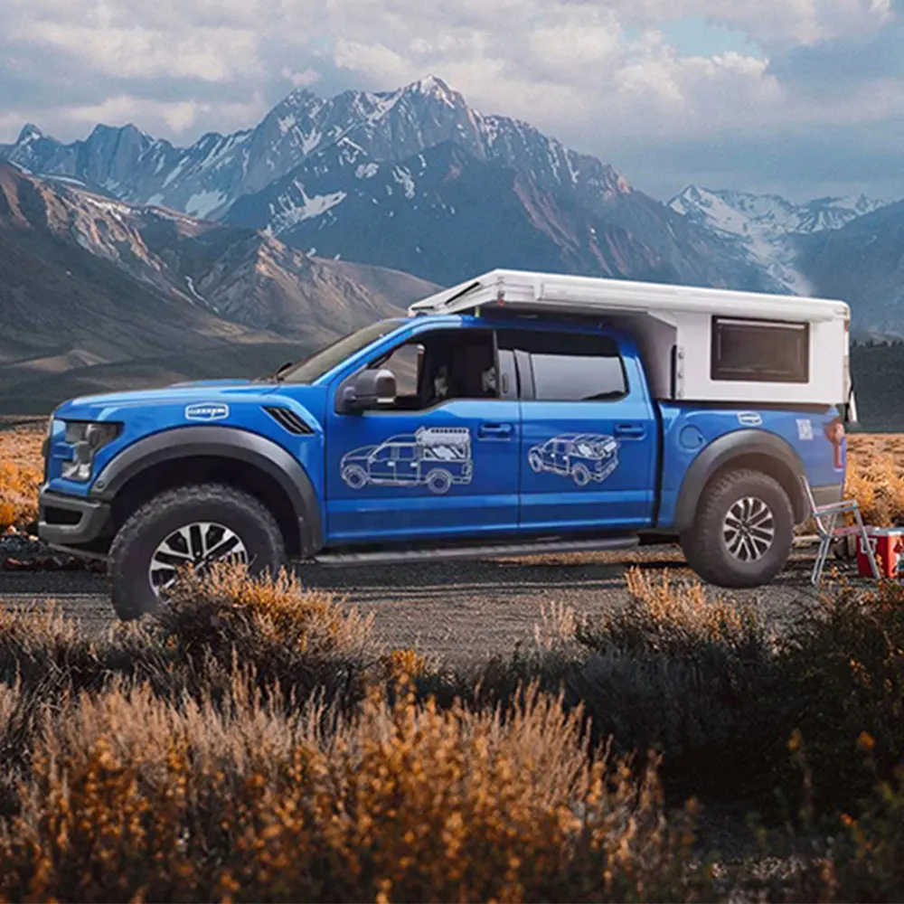 Ecocampor 2022 Pop üst alüminyum kamyon Camper 4x 4 karavan için toptan sıcak