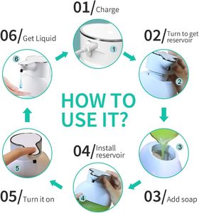 Hộ Gia Đình Tự Động Cảm Biến Tay Xà Phòng Dispenser USB Sạc Touchless Nhà Bếp Xà Phòng Dispenser Thông Minh Hồng Ngoại Cảm Biến Xà Phòng Máy Rút - Product Image 6