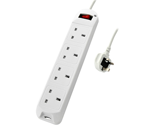ซ็อกเก็ต UK 5วิธี13A 250V พร้อม1 Type C 2ประเภทสนับสนุน pd/qc 3.0 Max.20W ชาร์จเร็วพร้อมสวิตช์ H05VV-F 3G1.25mm2x1.0m - Product Image 4