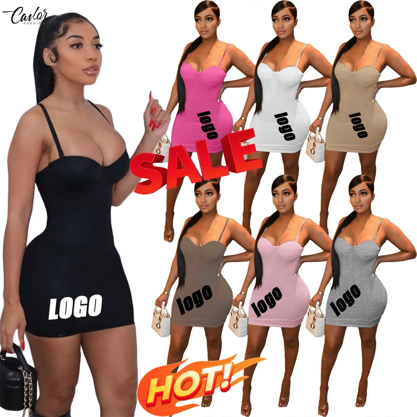 Benutzer definierte Logo sexy 2021 Frauen rosa Verband Frauen Bodycon Sommer Club Frau fallen Maxi kleid Damen Freizeit kleider