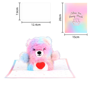 New Valentine's <strong>Day</strong> Colorful Bear Three-dimensional Greeting Card Creative Birthday Gift 3D Greeting Card