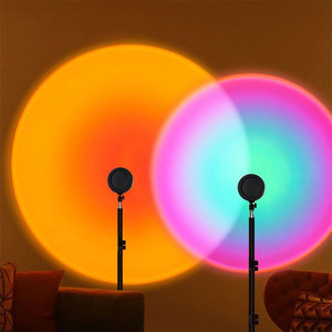 Yüksek kaliteli Sunset projektör lambası LED Sunset 360 derece rotasyon projeksiyon sunset Livestream ev Deco için dolgu işığı lambası - Product Image 1