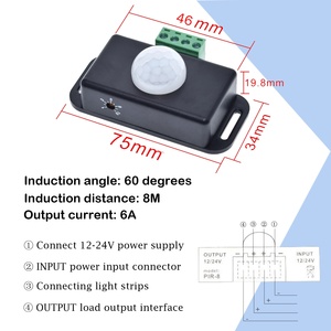 Diywall-Módulo de interruptor de Sensor de movimiento infrarrojo para lámpara de tira de luz LED, ajuste automático, DC 12V-24V - Product Image 3