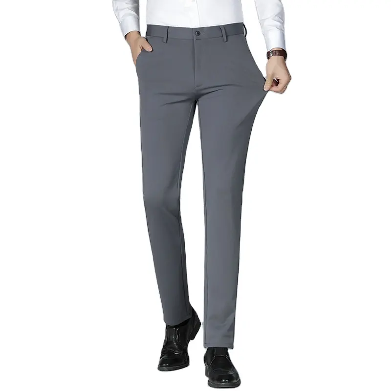 Pantalones casuales de invierno 2024 para hombre, pantalones gruesos y cálidos, pantalones holgados de lana para hombre de Rusia, pantalones elásticos de vestir para hombre de negocios