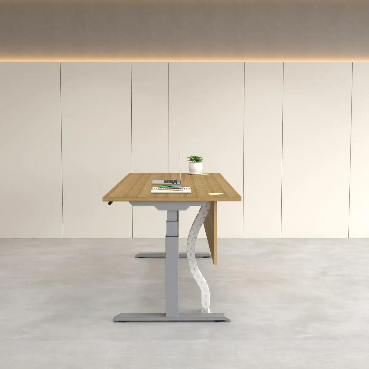 Mesa de canto elétrica conversão para 1 pessoa, mesa de mesa em forma de l ajustável em altura
